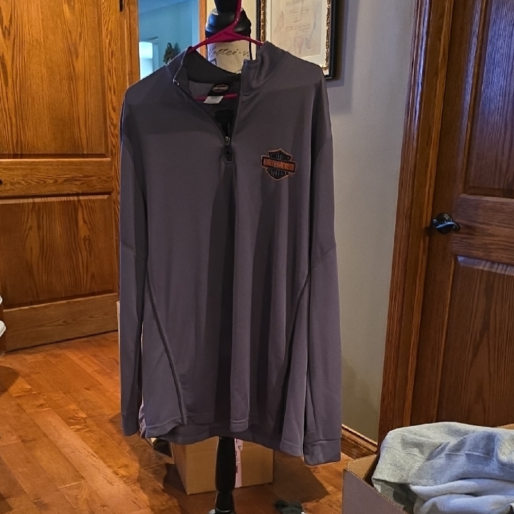 Harley-Davidson Charcoal Quarter-Zip Top